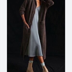 RD Style Anthropologie Earthy Brown long lounge cardigan super cozy one size